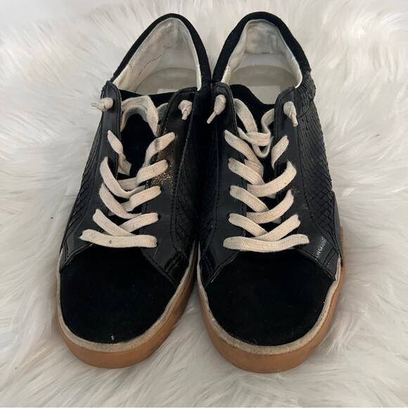 DOLCE VITA 8 ZINA ONYX $125 EMBOSSED SNEAKERS - Picture 2 of 8